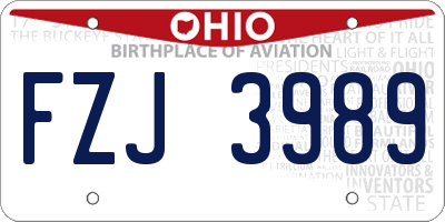 OH license plate FZJ3989