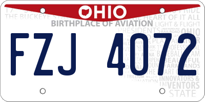 OH license plate FZJ4072