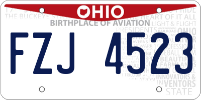 OH license plate FZJ4523