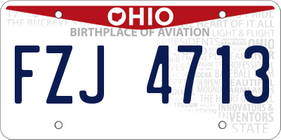 OH license plate FZJ4713