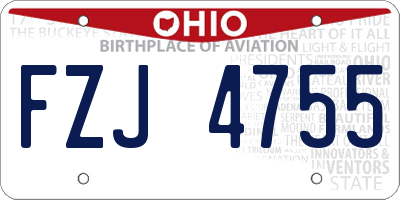 OH license plate FZJ4755