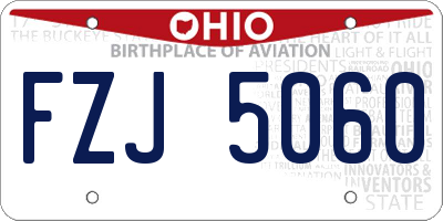 OH license plate FZJ5060