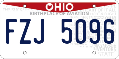 OH license plate FZJ5096