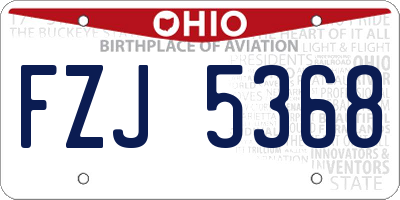 OH license plate FZJ5368