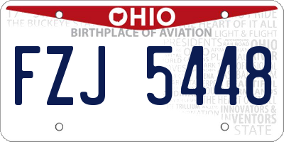 OH license plate FZJ5448