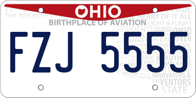 OH license plate FZJ5555