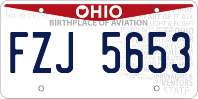 OH license plate FZJ5653