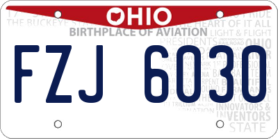 OH license plate FZJ6030