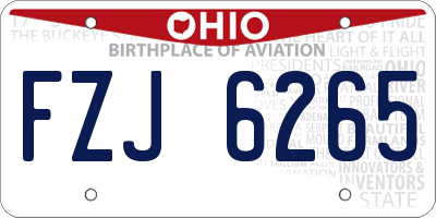 OH license plate FZJ6265