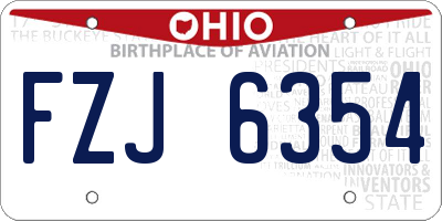 OH license plate FZJ6354