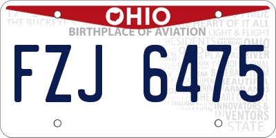 OH license plate FZJ6475