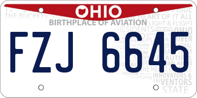 OH license plate FZJ6645