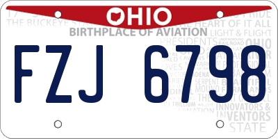 OH license plate FZJ6798