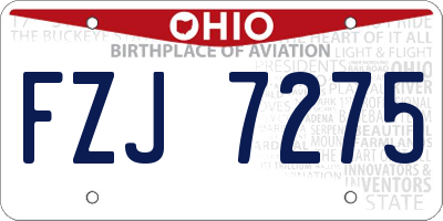 OH license plate FZJ7275