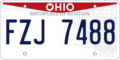 OH license plate FZJ7488