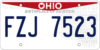 OH license plate FZJ7523