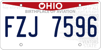 OH license plate FZJ7596