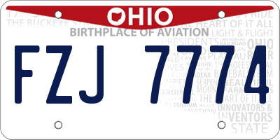OH license plate FZJ7774