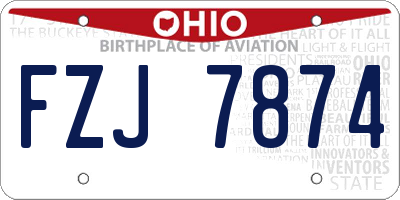 OH license plate FZJ7874