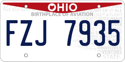 OH license plate FZJ7935