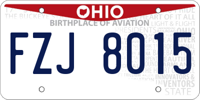 OH license plate FZJ8015