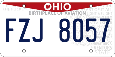 OH license plate FZJ8057