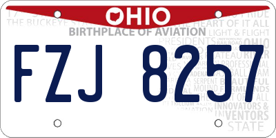 OH license plate FZJ8257