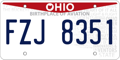 OH license plate FZJ8351