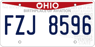OH license plate FZJ8596