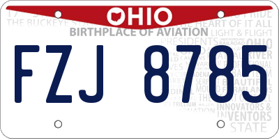 OH license plate FZJ8785