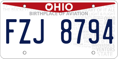 OH license plate FZJ8794