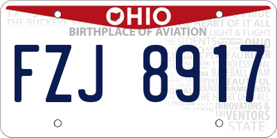 OH license plate FZJ8917
