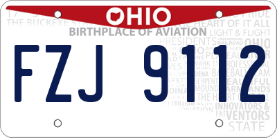 OH license plate FZJ9112