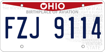 OH license plate FZJ9114