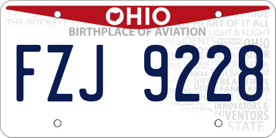 OH license plate FZJ9228