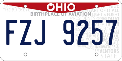 OH license plate FZJ9257
