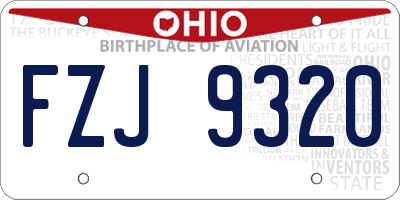OH license plate FZJ9320