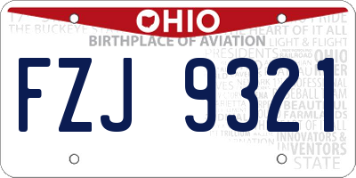 OH license plate FZJ9321