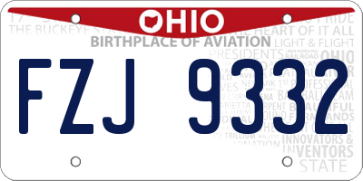 OH license plate FZJ9332