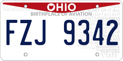 OH license plate FZJ9342