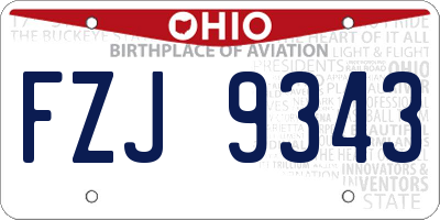 OH license plate FZJ9343