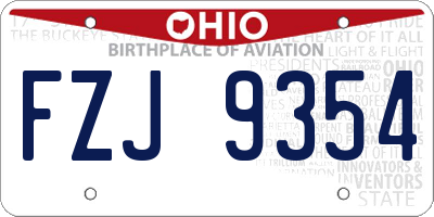 OH license plate FZJ9354