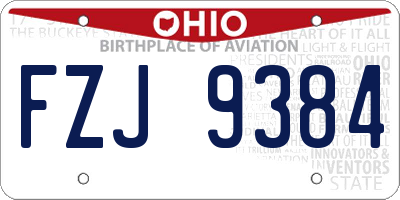 OH license plate FZJ9384