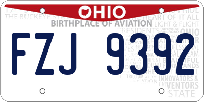 OH license plate FZJ9392