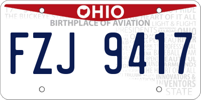 OH license plate FZJ9417