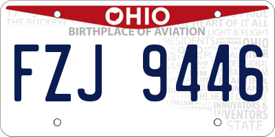 OH license plate FZJ9446