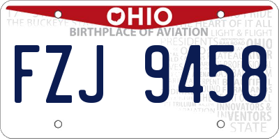OH license plate FZJ9458
