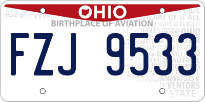 OH license plate FZJ9533