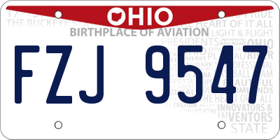 OH license plate FZJ9547