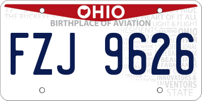 OH license plate FZJ9626
